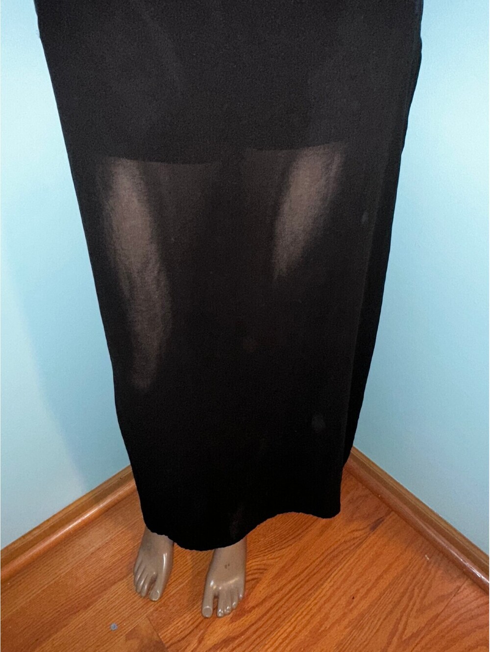 Black Sheer Maxi Skirt with Side Slit Shorts US 8/M - Picture 2 of 12